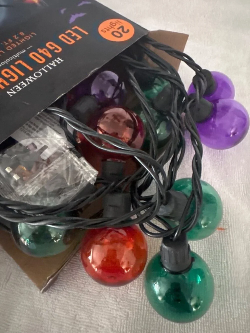 NIB 20 LED G40 Light HALLOWEEN String Tested Works